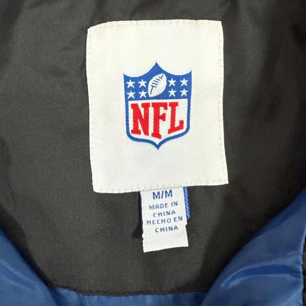 Indianapolis Colts NFL Pullover Windbreaker Quarter Zip Jacket Mens M Black Blue